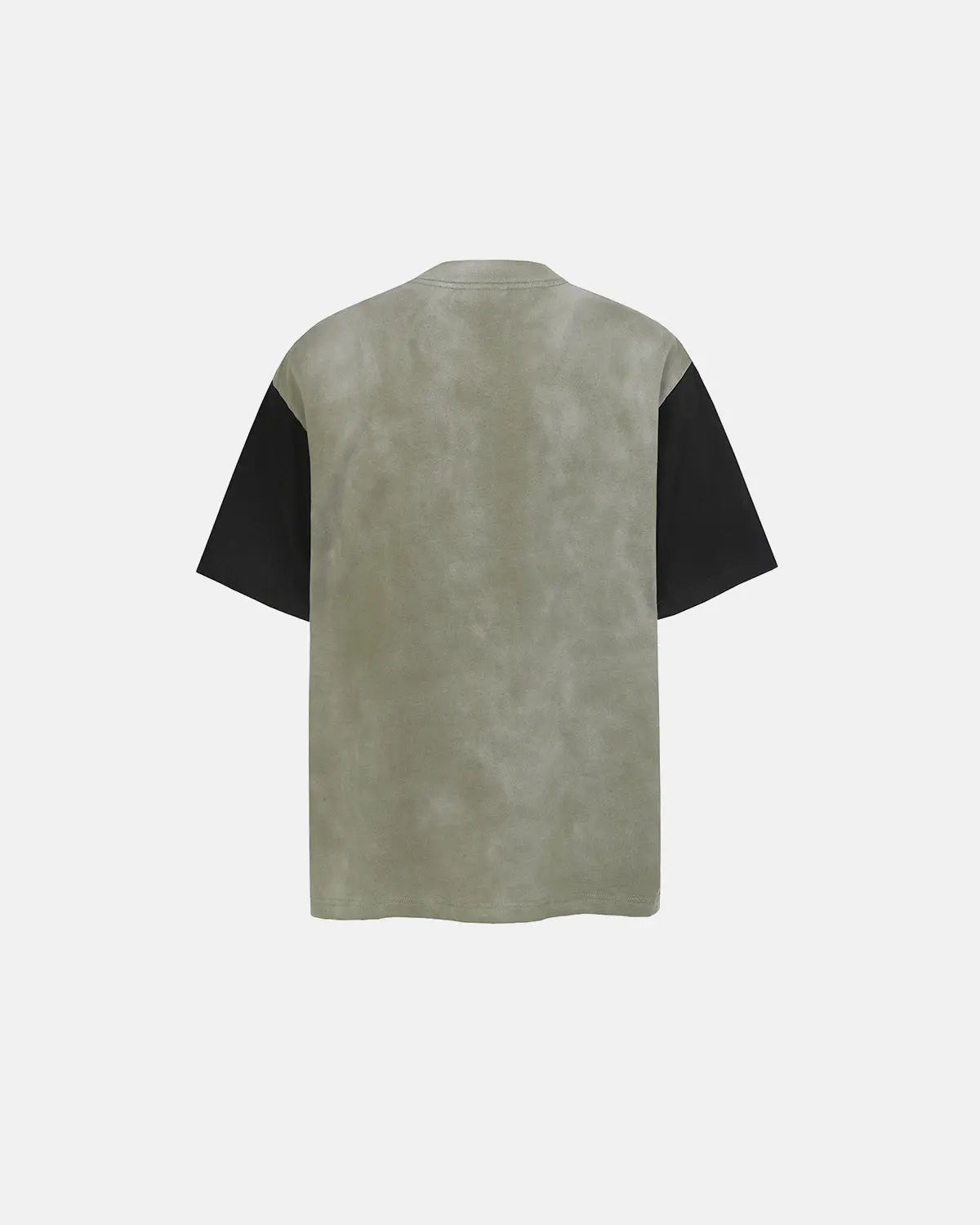 Inflation Streetwear patchwork washed graphic T-shirt with colorful patch designs, casual fit, and streetwear style.