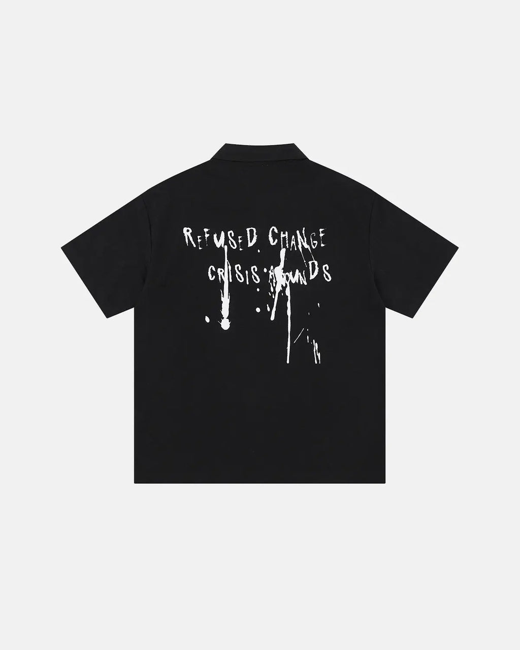 Abstract graphic printing shirt by INFLATION streetwear featuring bold, colorful abstract artwork on a stylish men's shirt.