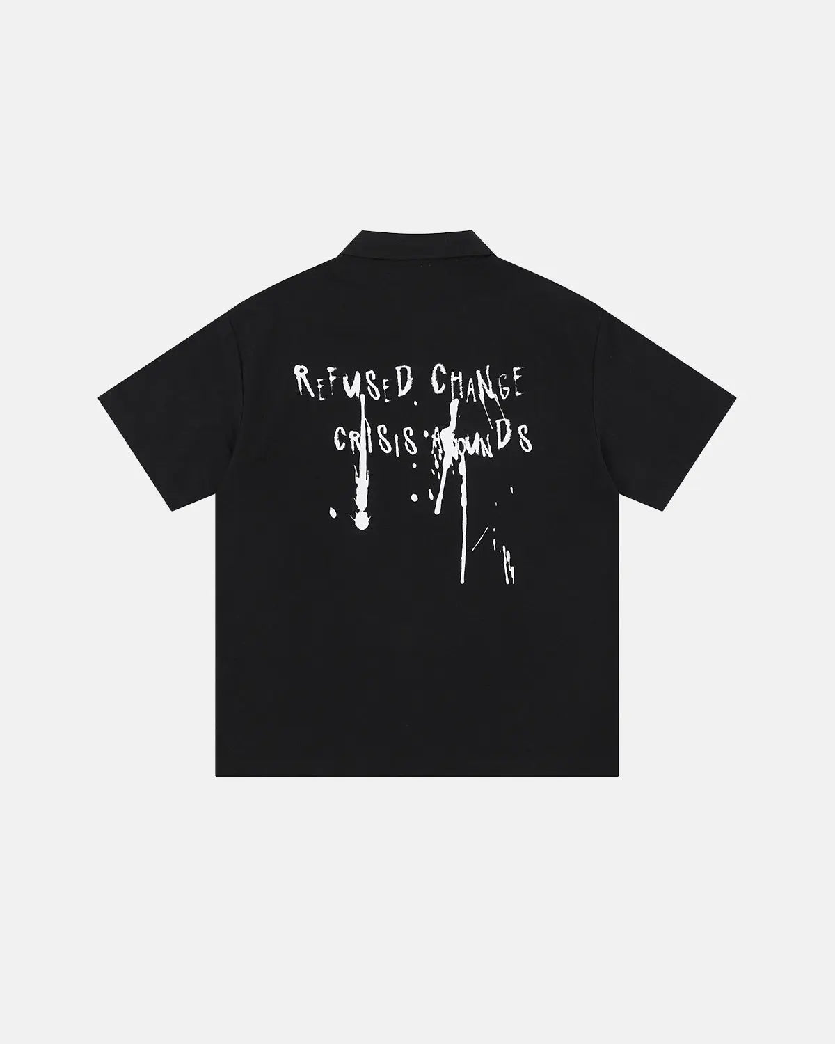 Abstract graphic printing shirt by INFLATION streetwear featuring bold, colorful abstract artwork on a stylish men's shirt.