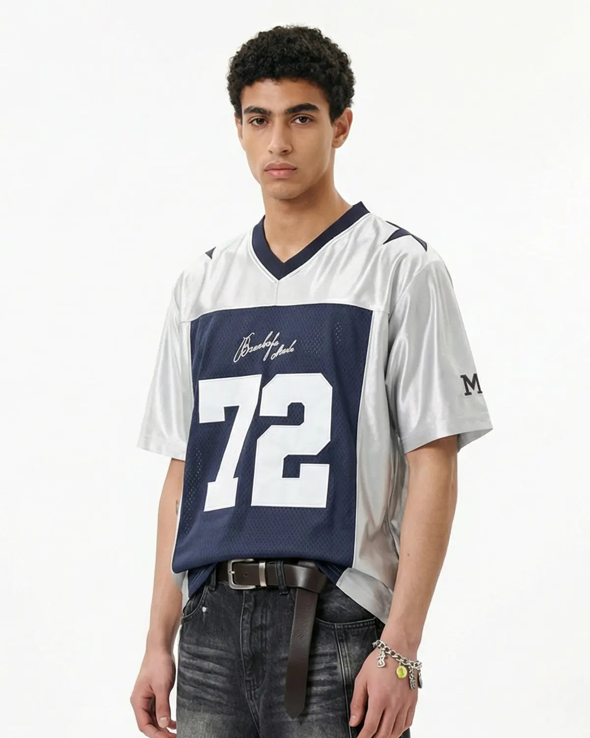 Vintage 72 mesh football jersey by INFLATION featuring retro mesh fabric and classic sports style.