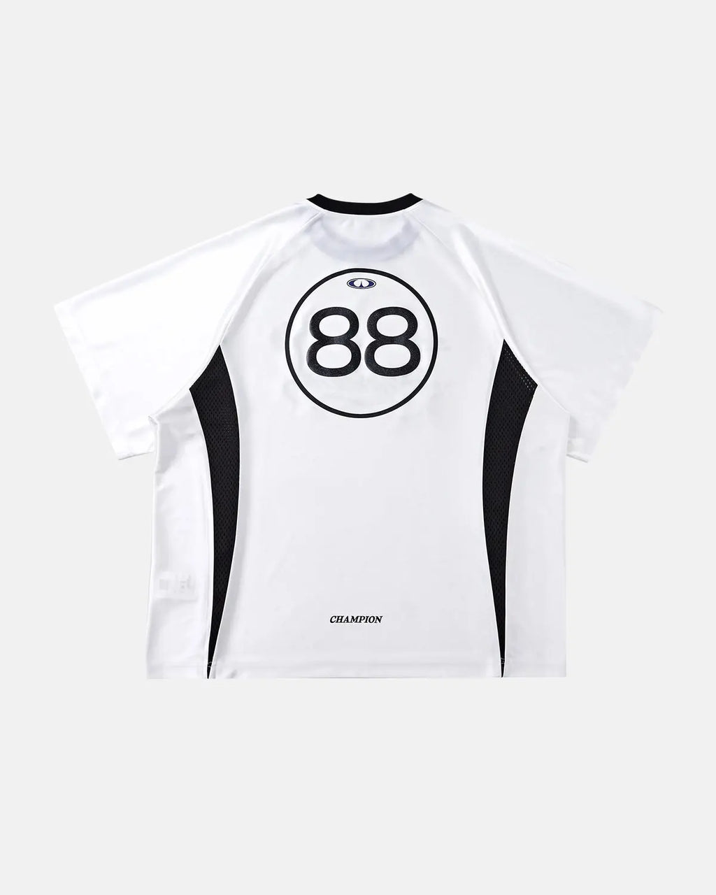 Retro colorblock football jersey by INFLATION featuring bold color blocks and classic sports style.