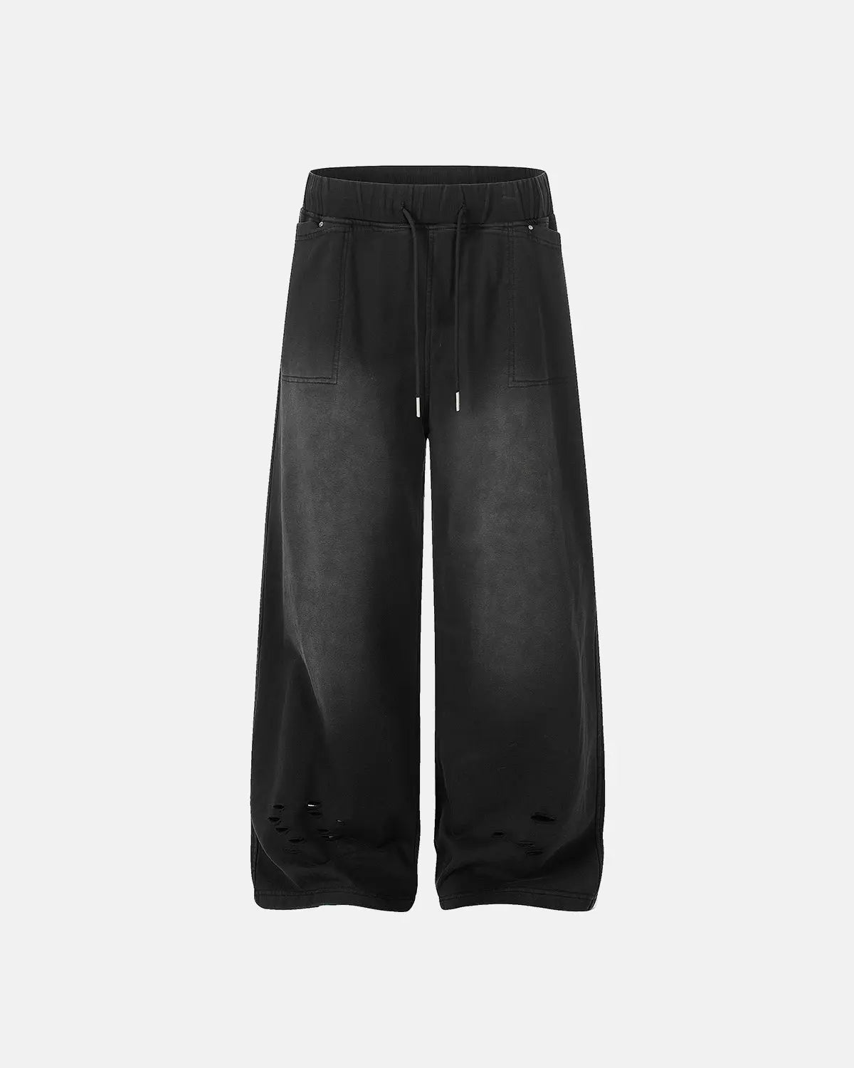Distressed washed baggy sweatpants by INFLATION featuring a relaxed fit and trendy worn-in look, perfect for streetwear style.
