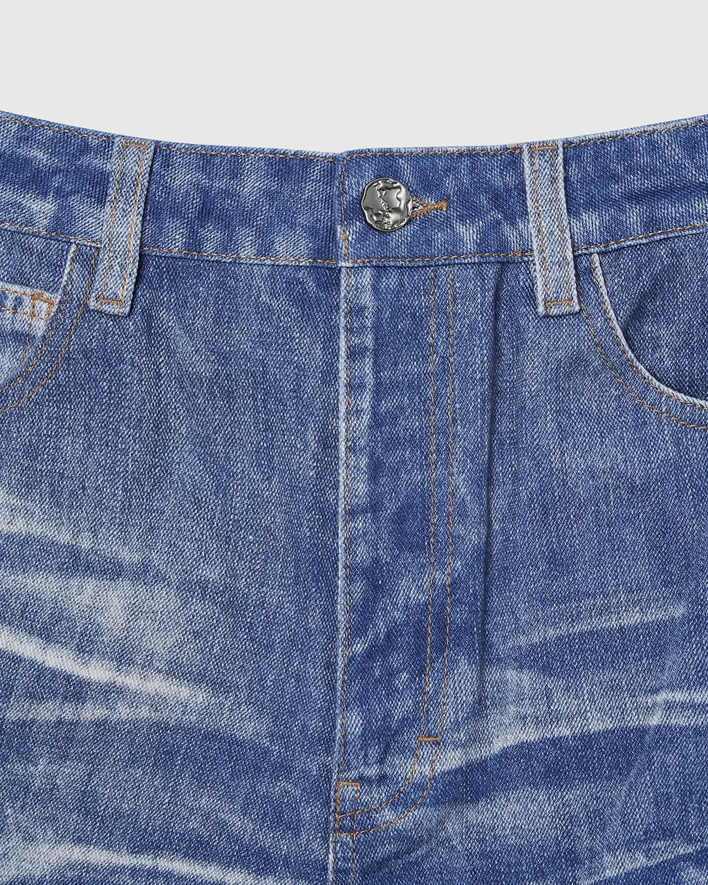Digital printing denim jeans by INFLATION featuring bold streetwear style and detailed digital print design.