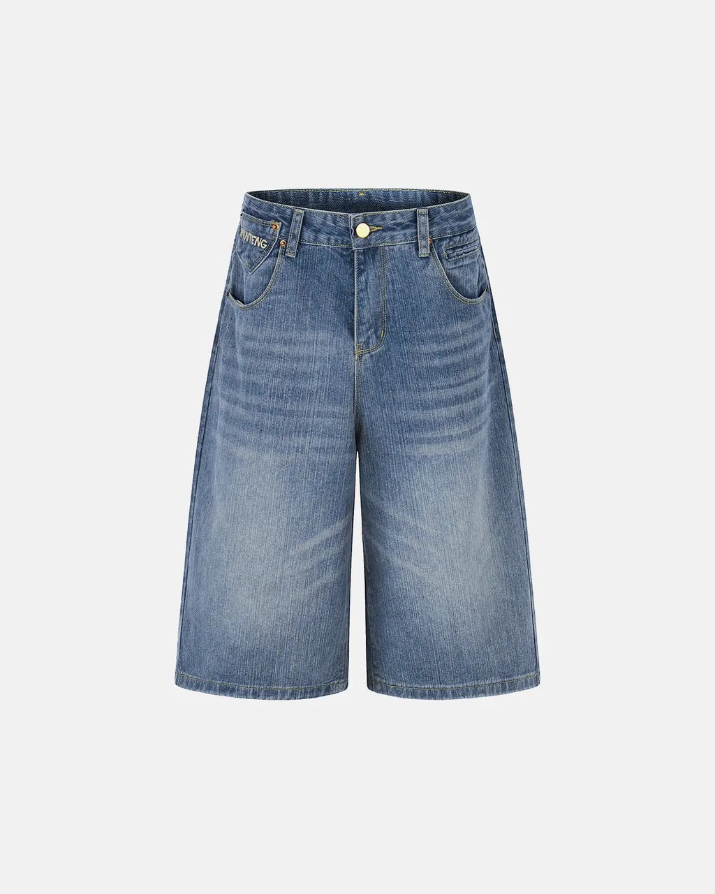 Inflation brand cinch back bamboo weave long jorts, stylish men's pants with a relaxed fit and natural bamboo texture.