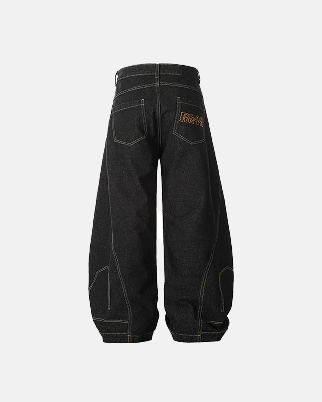 Raw Color Super Baggy Jeans by INFLATION featuring a relaxed fit and distressed denim style on a casual streetwear look.