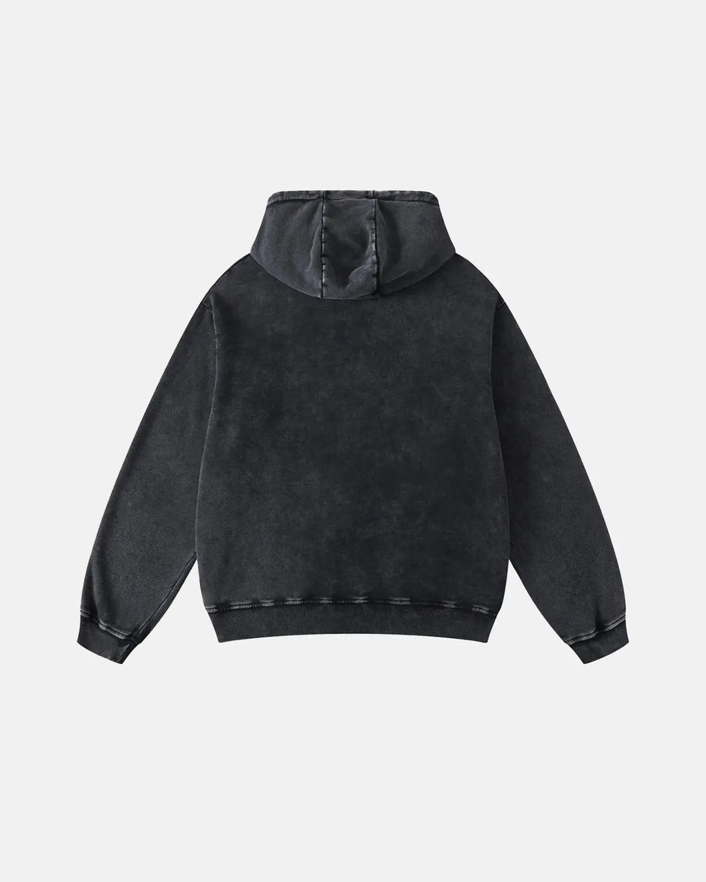 Acid washed French Terry hoodie by INFLATION featuring a relaxed fit and casual streetwear style, shown in a neutral color.