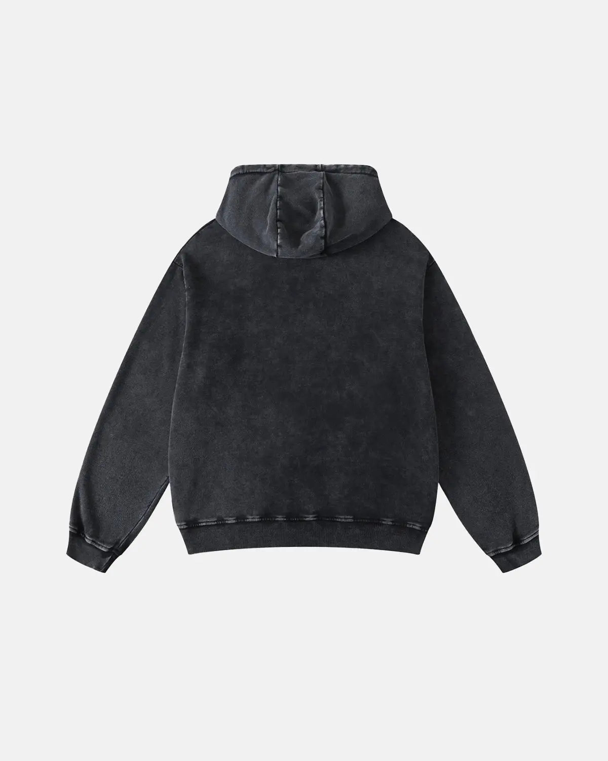 Acid washed French Terry hoodie by INFLATION featuring a relaxed fit and casual streetwear style, shown in a neutral color.