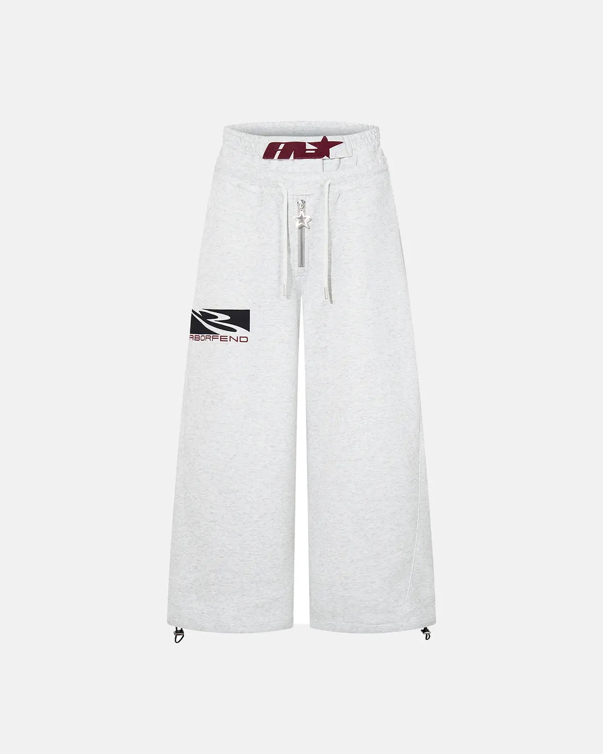 Inflation Streetwear layered waist baggy wide leg sweatpants featuring a relaxed fit and casual style, shown in the product image.