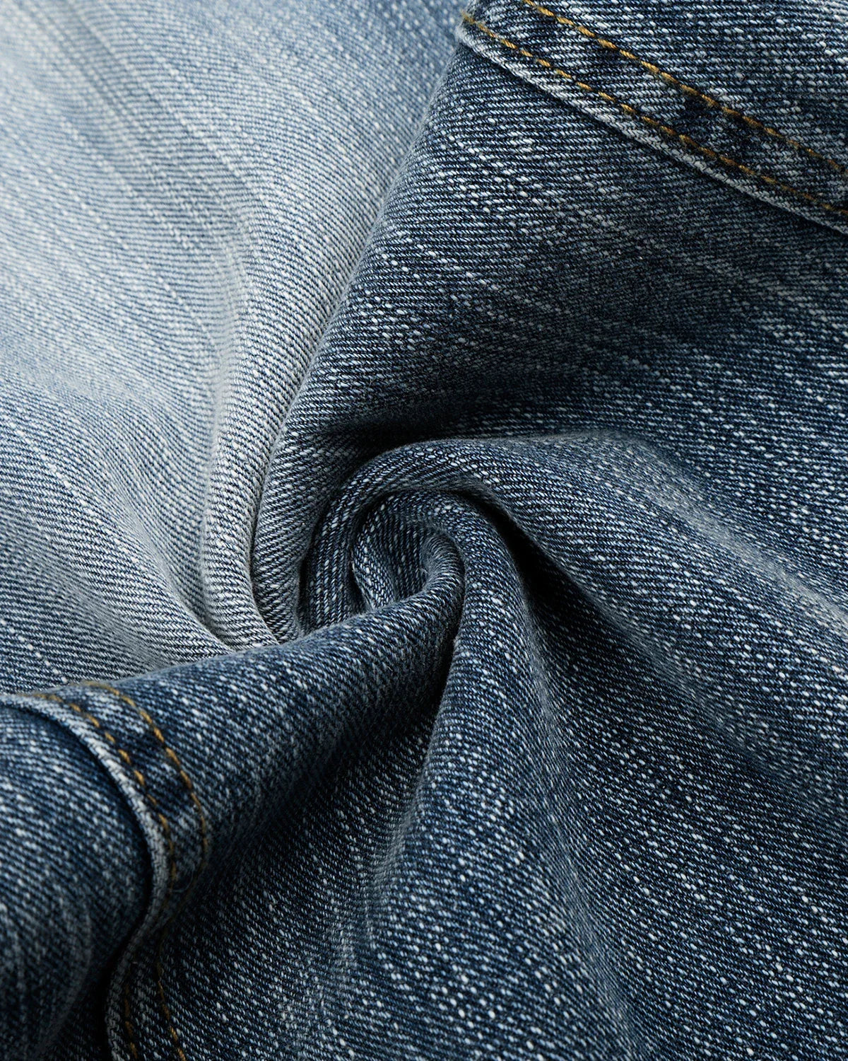 Inflation Streetwear belted bamboo weave barrel jeans showing the relaxed fit, belt detail, and stylish bamboo textured fabric.