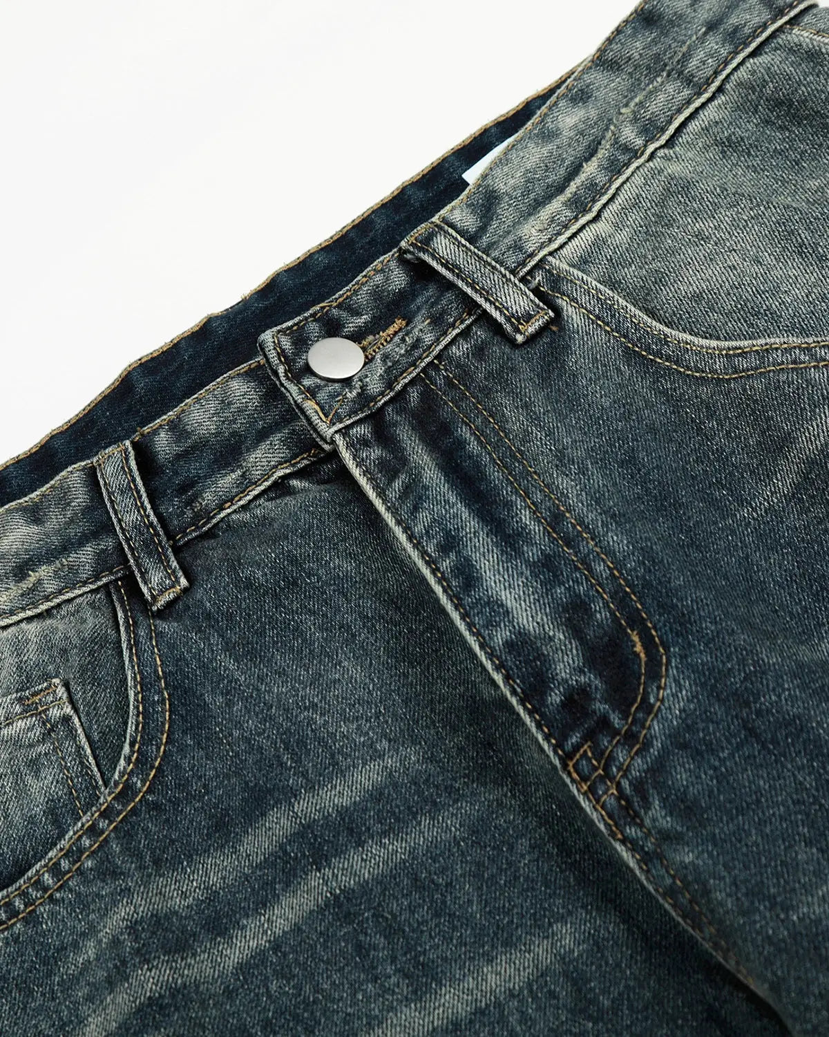 Acid washed ripped baggy barrel jeans by INFLATION, showcasing distressed denim style with a relaxed fit and faded wash.