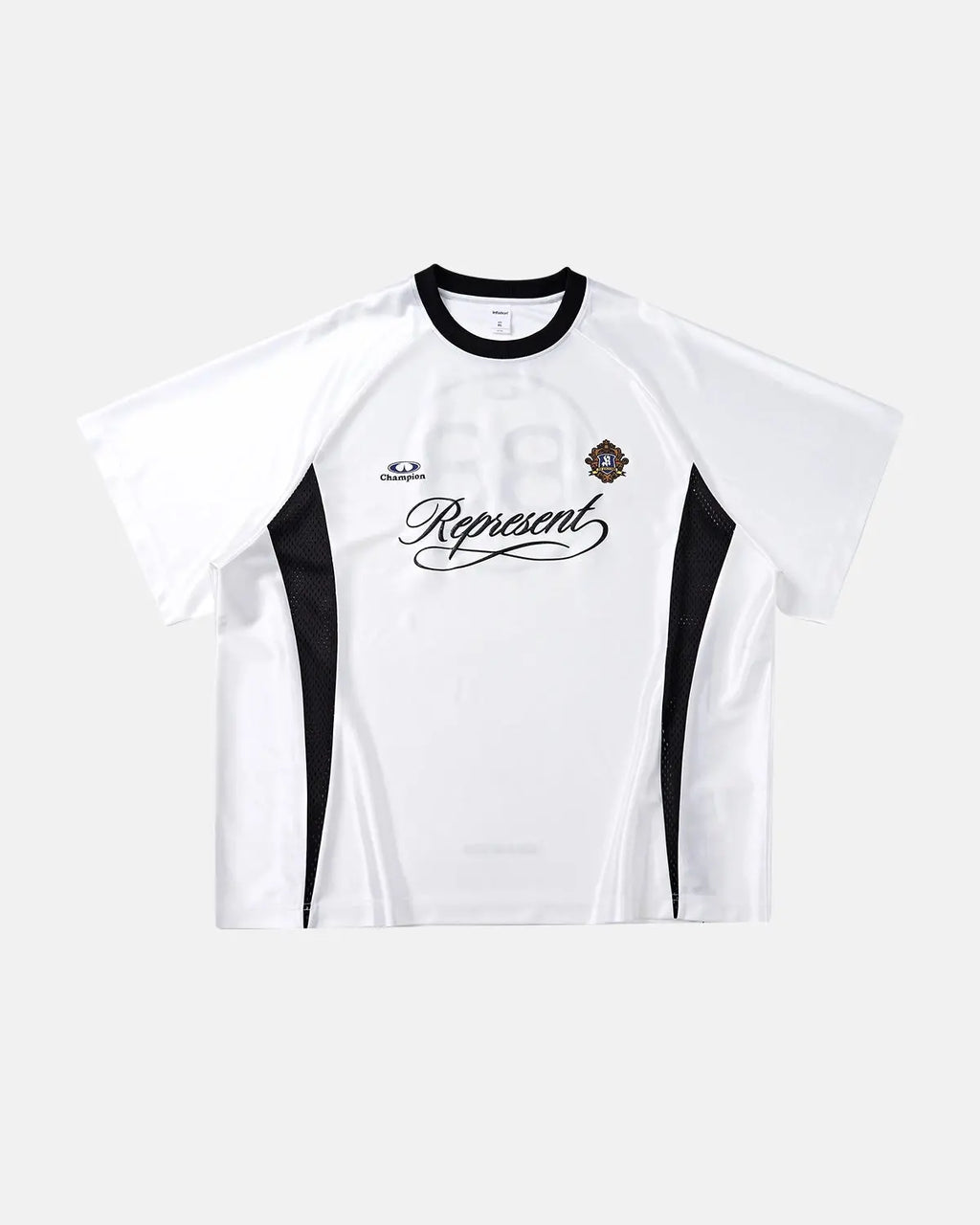 Retro colorblock football jersey by INFLATION Streetwear featuring bold color panels and classic sports jersey design.
