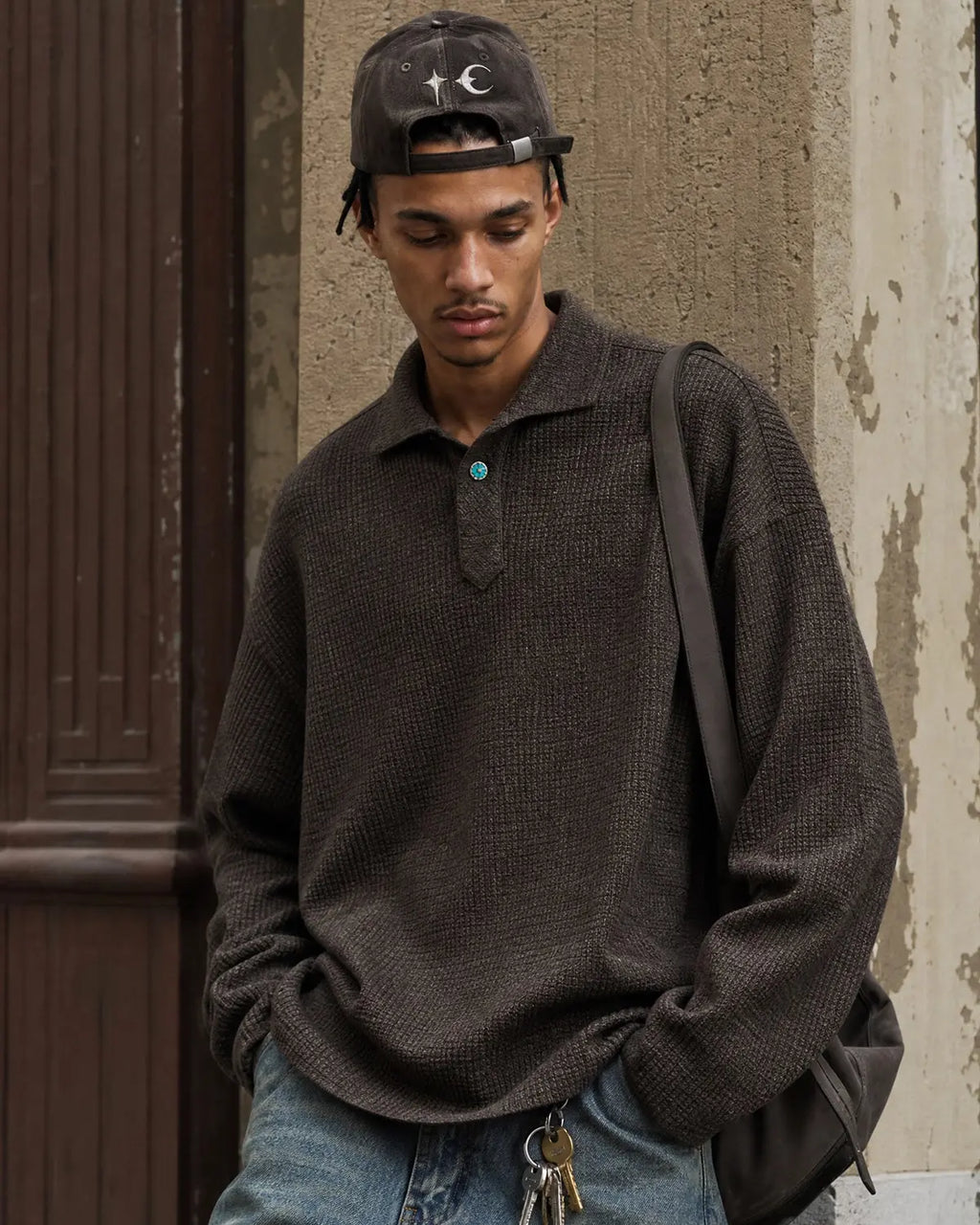 Inflation Streetwear Old Money style knitwear polo shirt, casual t-shirt with classic design and ribbed collar.