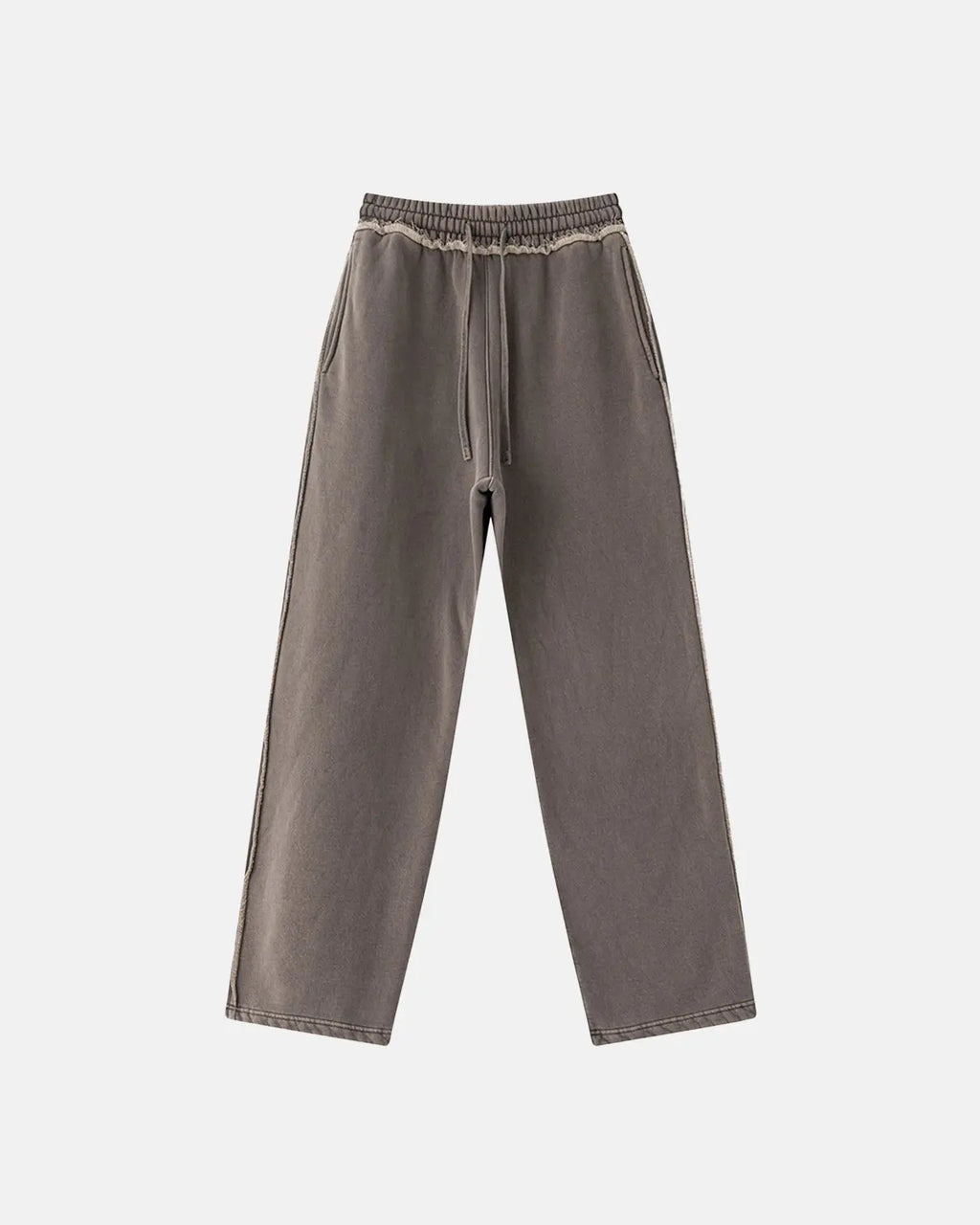 Inflation Wash Patchwork Straight Leg Sweatpants, casual streetwear pants with distressed patch details and relaxed fit.