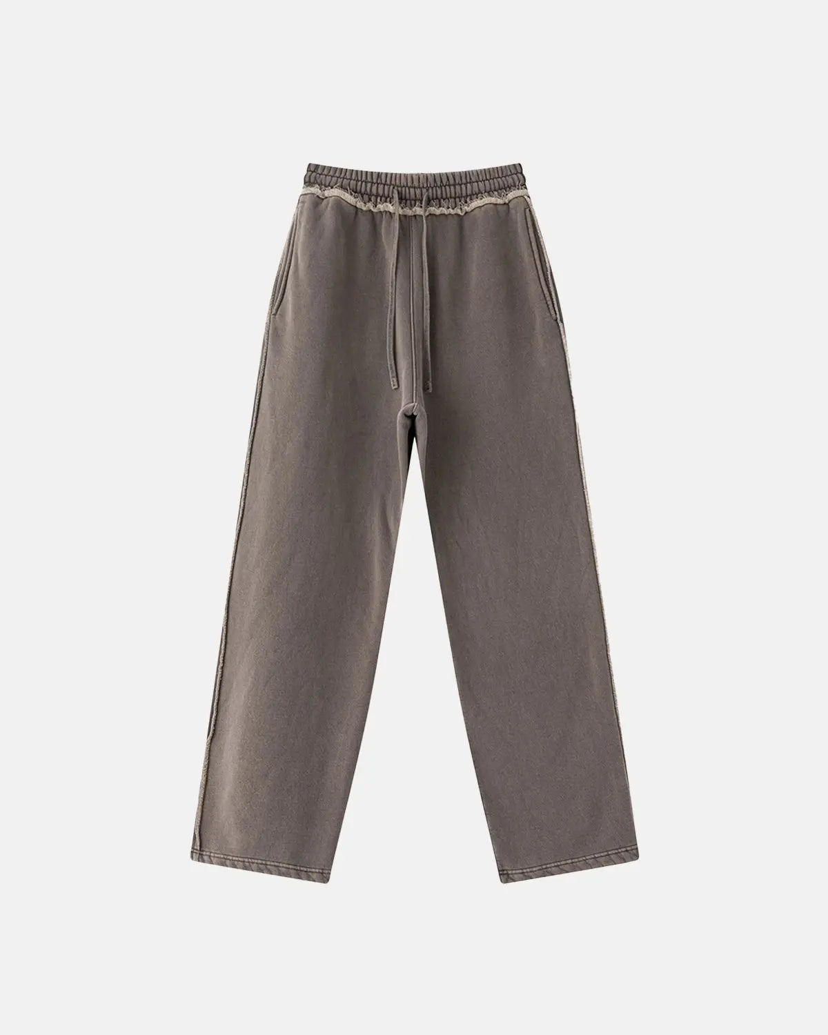 Inflation Wash Patchwork Straight Leg Sweatpants, casual streetwear pants with distressed patch details and relaxed fit.