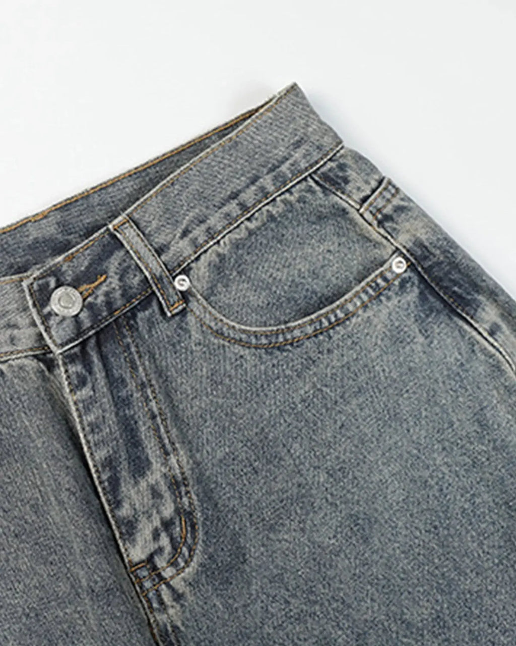 Star patched baggy jeans from INFLATION Streetwear featuring distressed denim and oversized fit with star patch details.