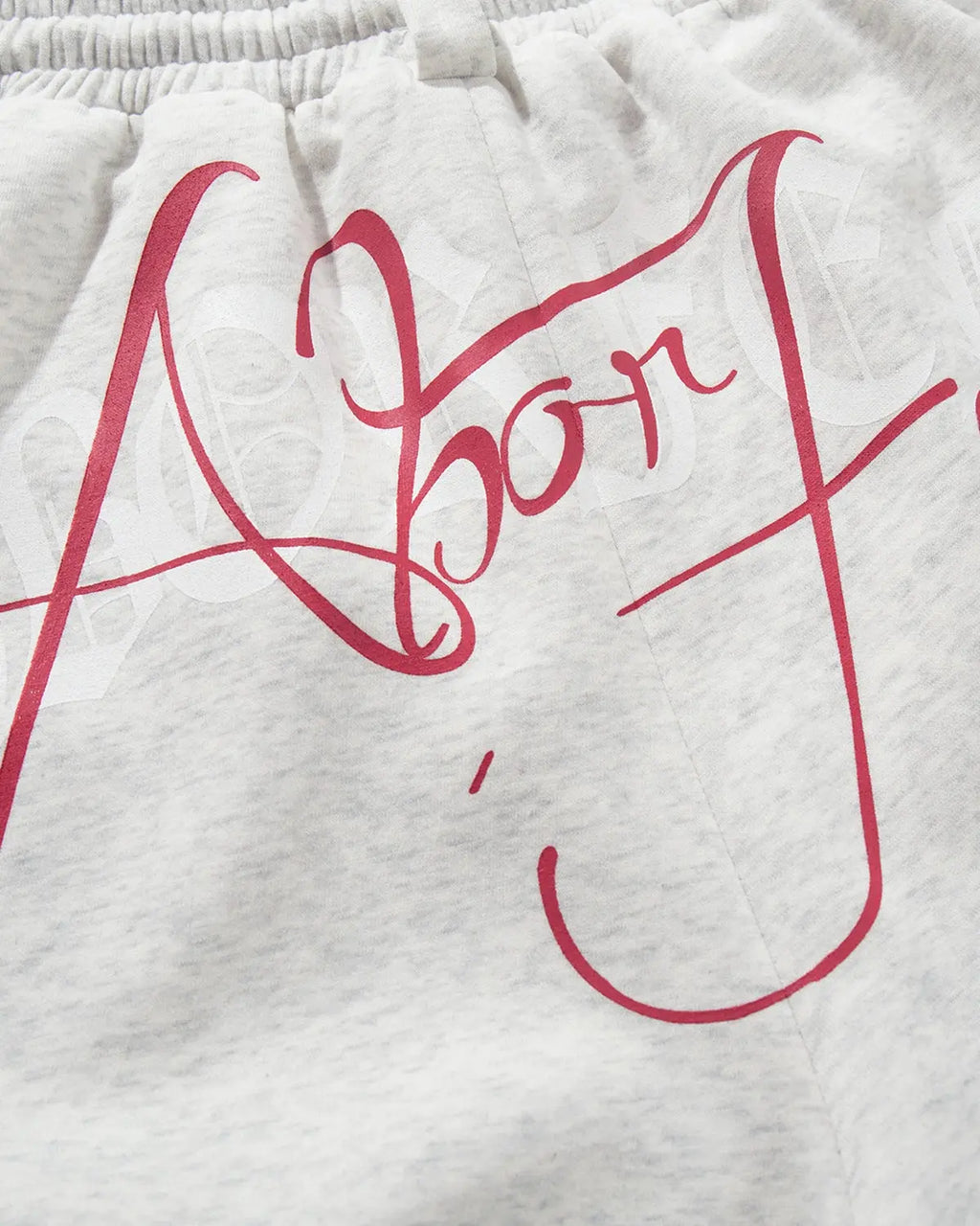Inflation Gothic Script Baggy Sweatpants with bold black Gothic lettering, relaxed fit, and streetwear style, shown on model.
