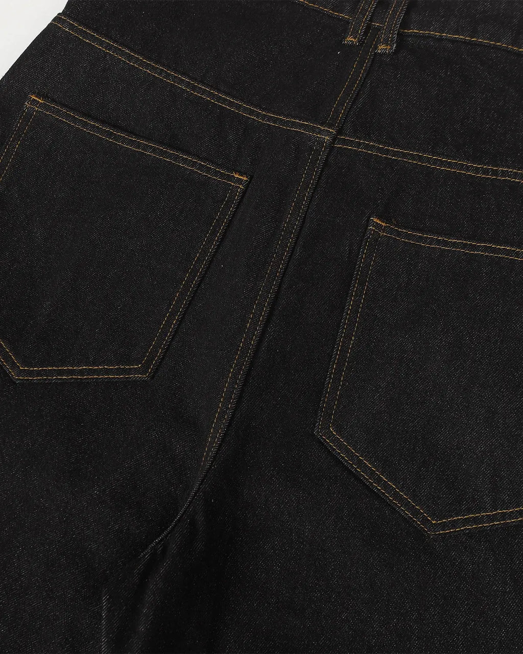 Inflation Streetwear Buttons Up Raw Baggy Jeans with button details and relaxed fit, showcasing denim fabric and casual streetwear style.