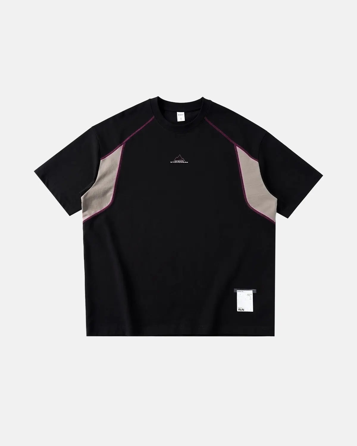 Inflation Streetwear glow-in-the-dark stitching oversized T-shirt featuring bold design and casual fit, displayed on a hanger.