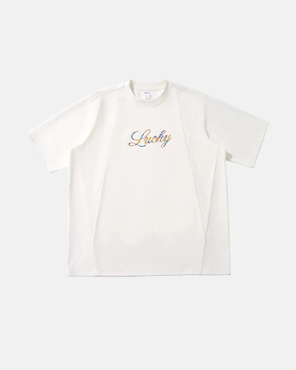 Inflation Streetwear Rhinestone Lucky graphic oversized tee in black with sparkling rhinestone accents and bold print.