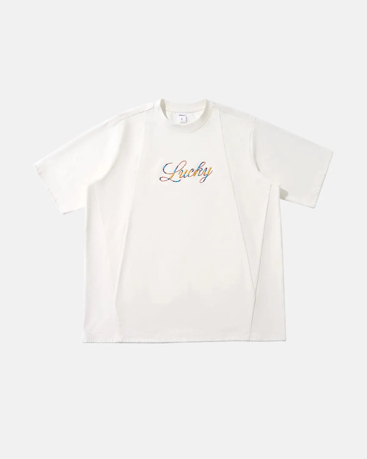 Inflation Streetwear Rhinestone Lucky graphic oversized tee in black with sparkling rhinestone accents and bold print.