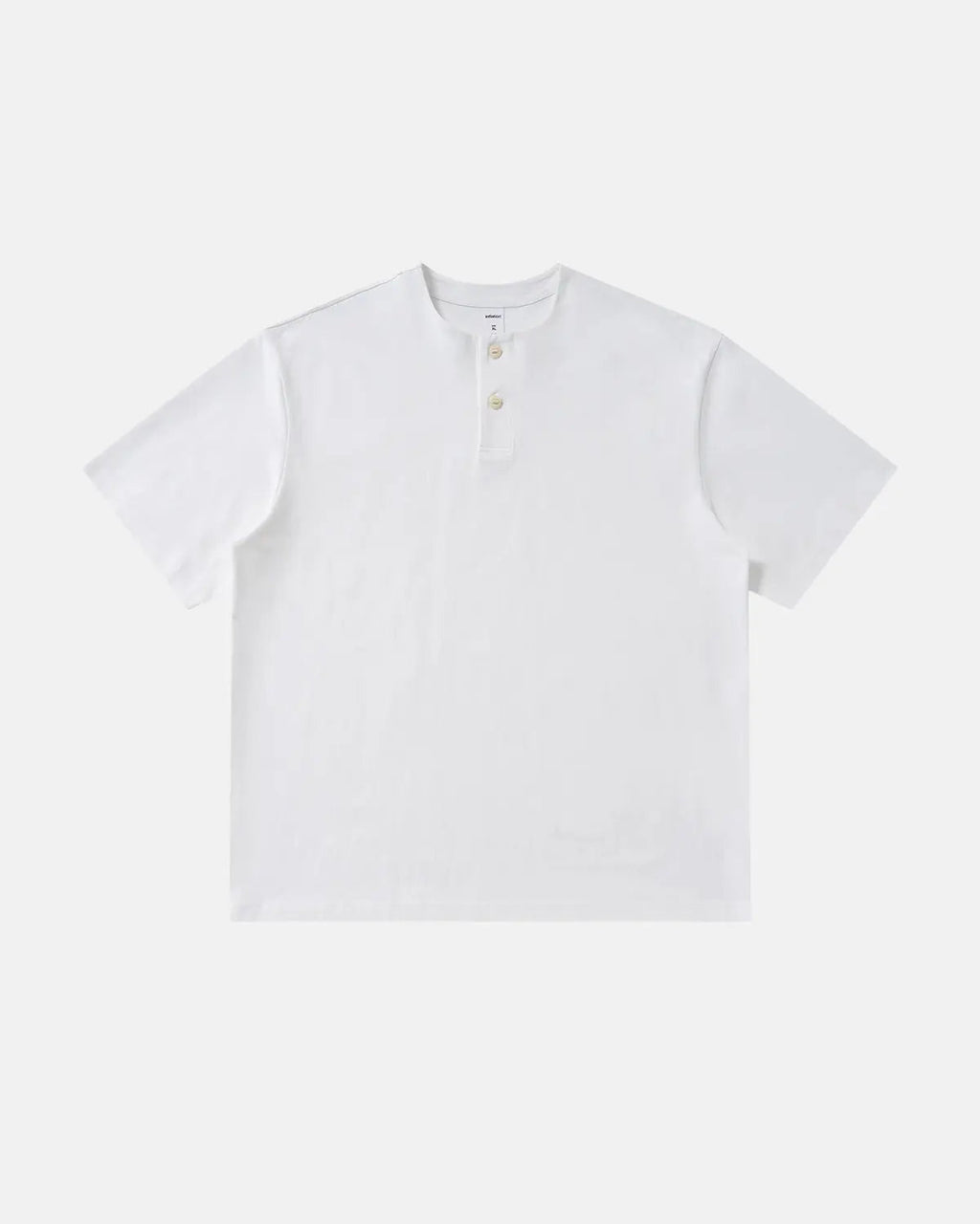 Old Money Henley Collar T-Shirt by INFLATION, featuring a casual fit with a Henley neckline, in a classic color and soft cotton fabric.