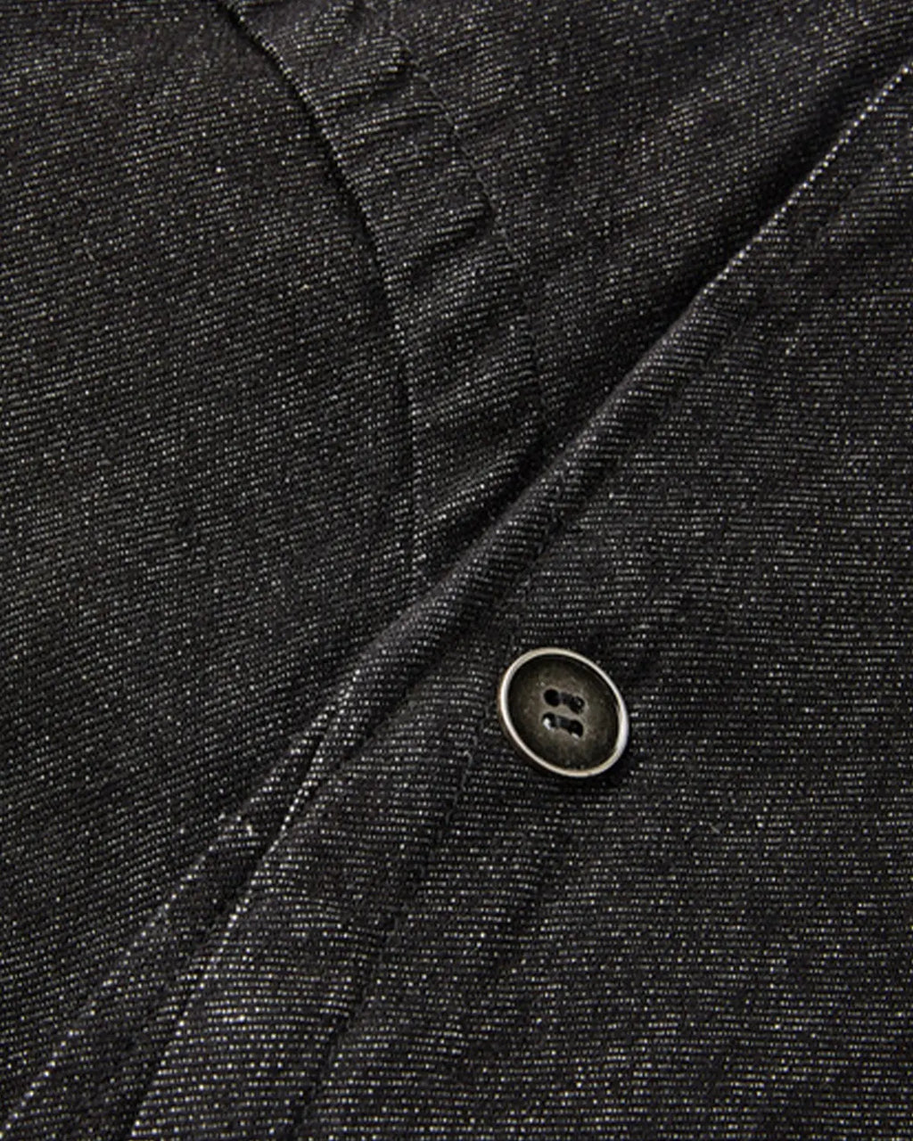 Inflation streetwear cropped asymmetric denim jacket with button details, featuring a stylish, modern design and distressed denim fabric.