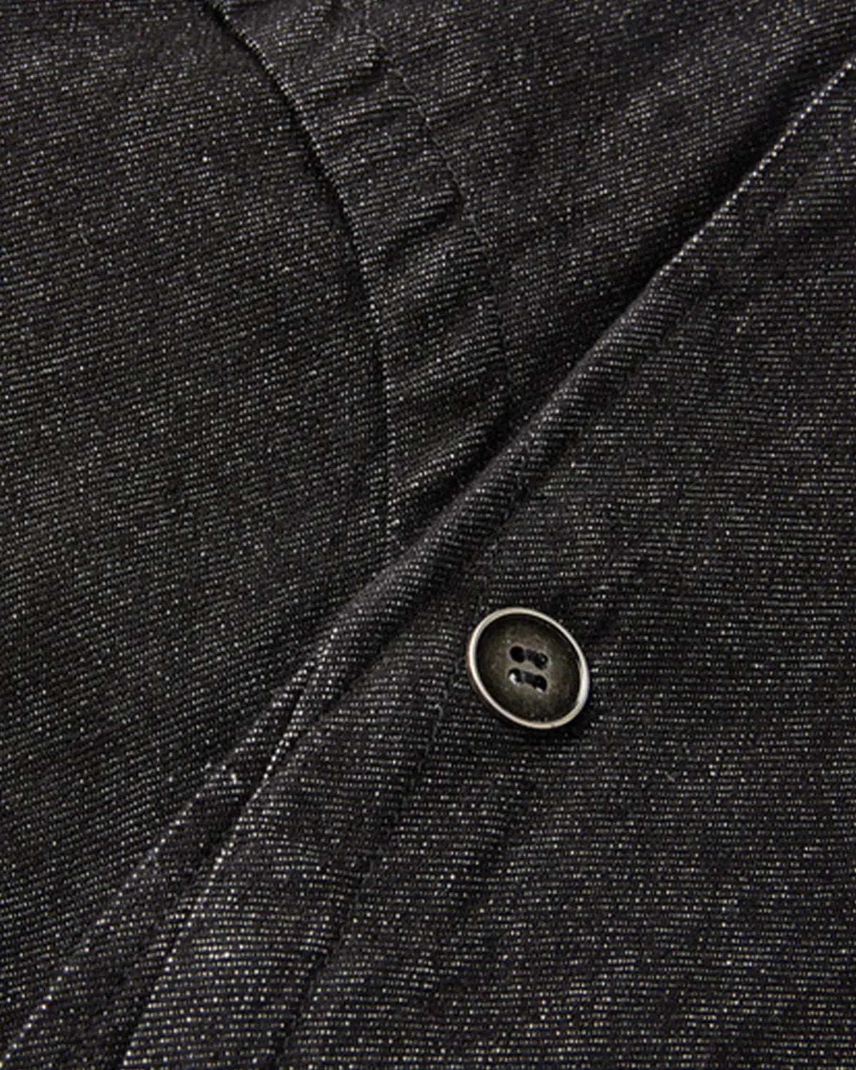 Inflation streetwear cropped asymmetric denim jacket with button details, featuring a stylish, modern design and distressed denim fabric.