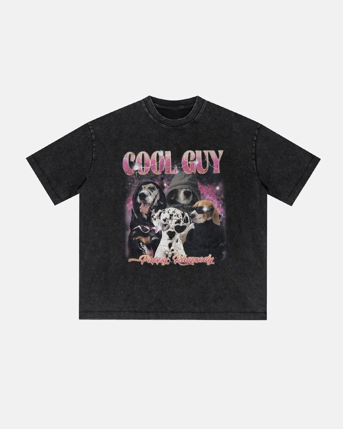 Graphic washed T-shirt by INFLATION featuring a casual streetwear design with a faded, vintage-inspired graphic print.