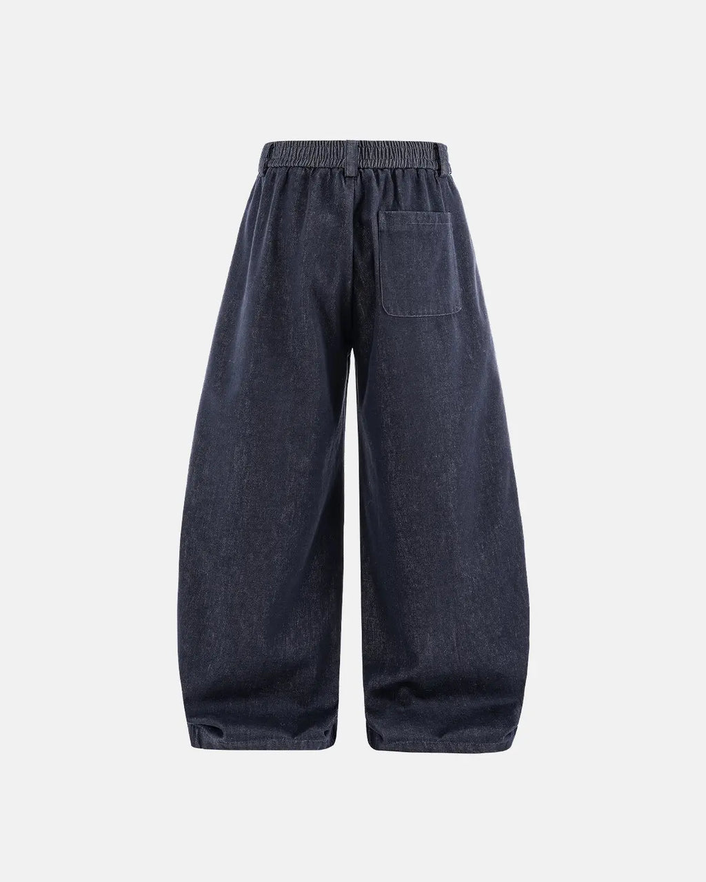 Raw silky denim jeans with belt by INFLATION, featuring a slim fit and stylish design, displayed on a hanger.