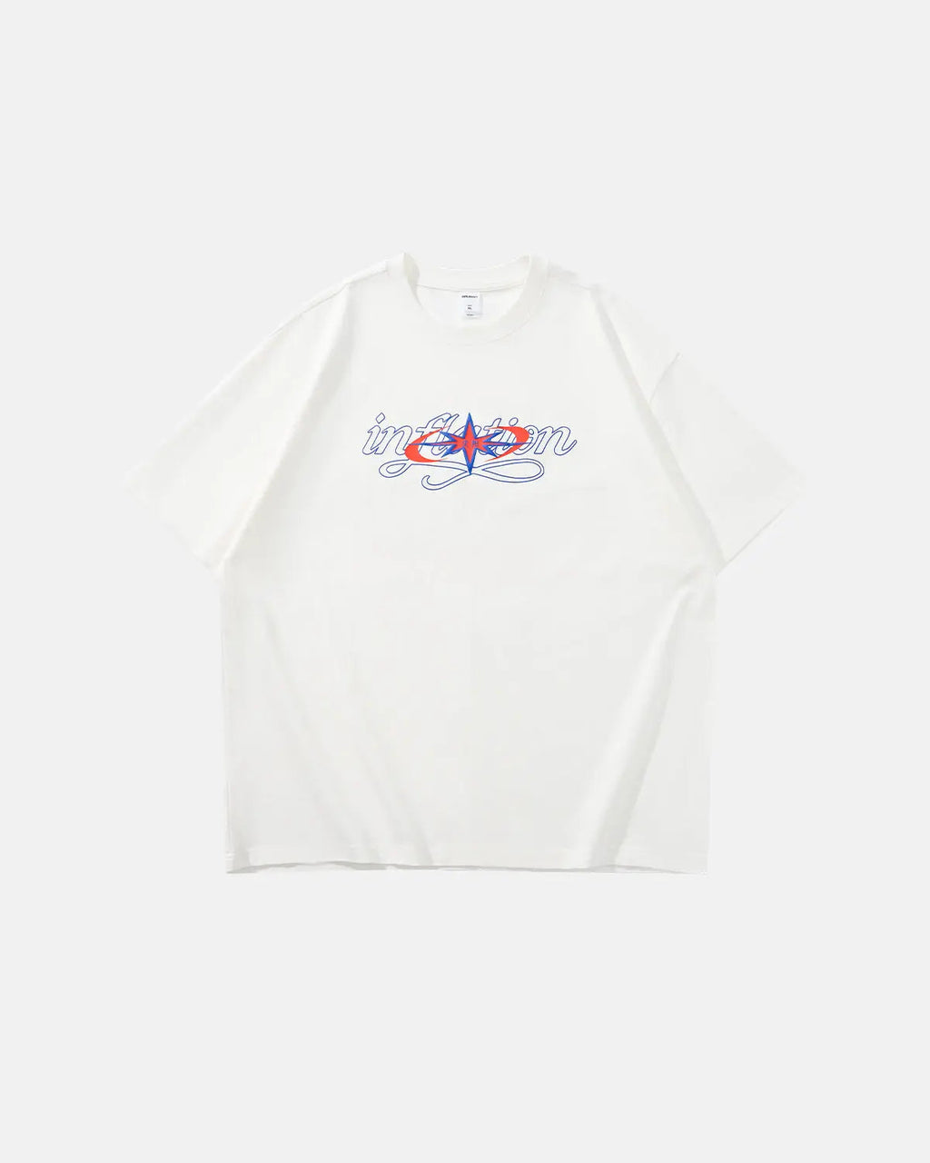 Black cotton T-shirt by INFLATION featuring bold "Money on the Way" graphic print for streetwear style.