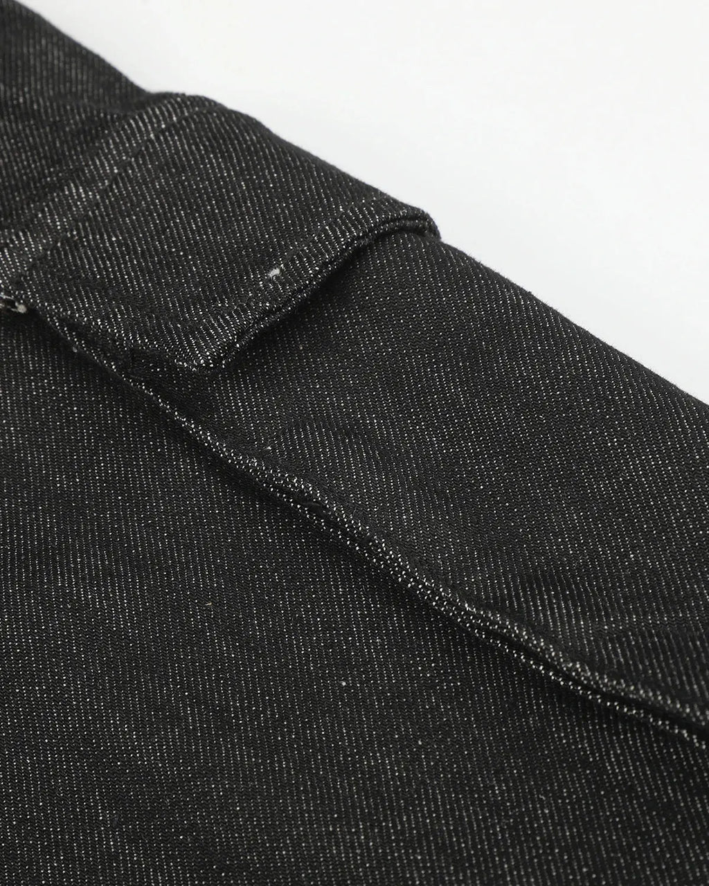Black cargo longline jorts by INFLATION Streetwear featuring oversized fit, multiple cargo pockets, and distressed denim details.