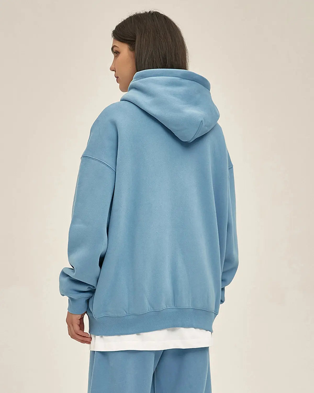 Inflation Streetwear fleece double zip-up hoodie jacket with hood and front pockets, featuring a cozy, stylish design.