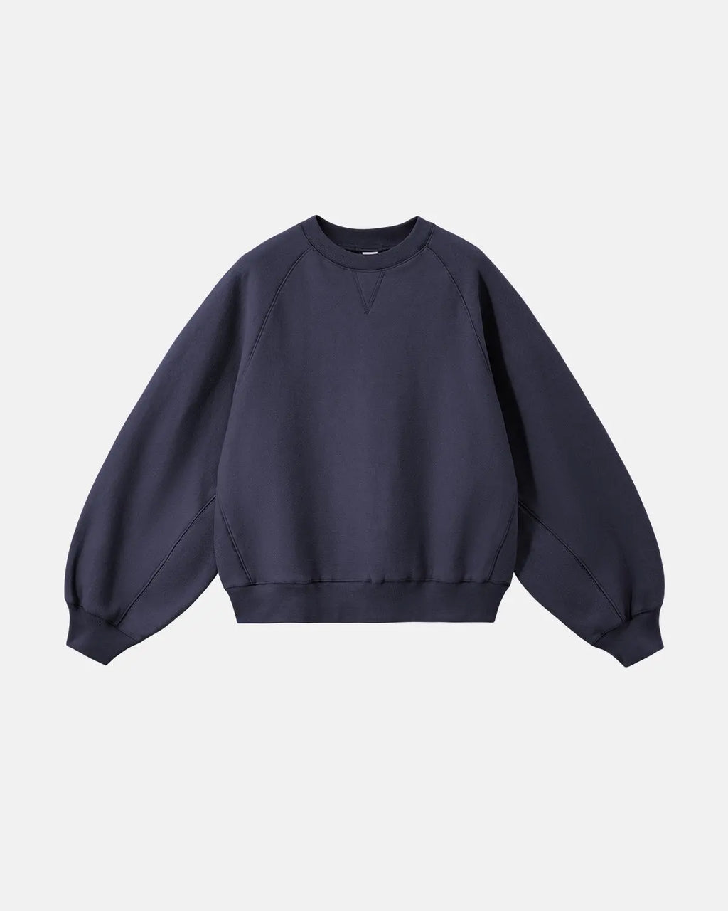 Inflation Batwing Sleeve Fleece Crewneck Sweatshirt in soft fabric, featuring oversized batwing sleeves and a cozy fit.