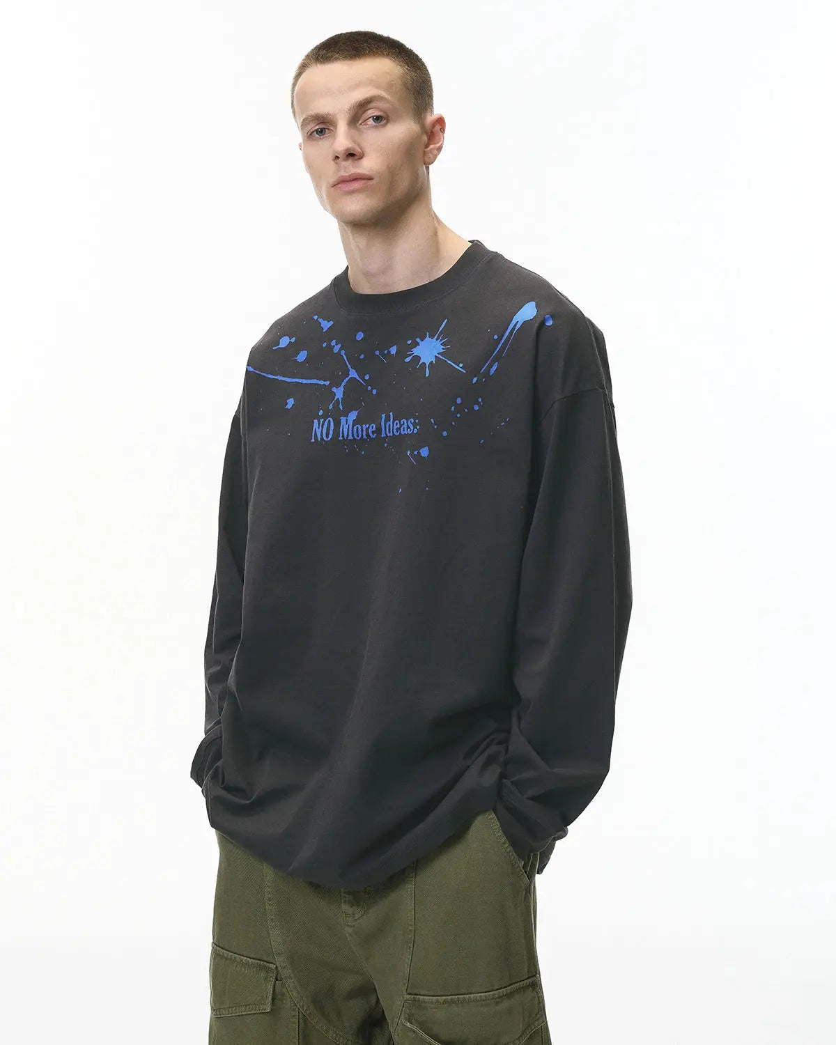 Inflation Laser Burning Streetwear Tee featuring bold graphic design on black cotton fabric.
