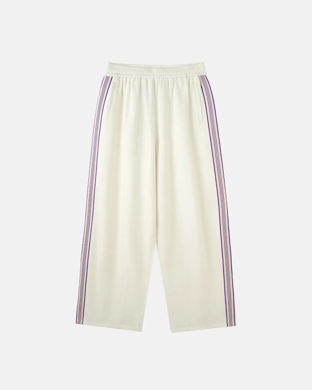 Inflation streetwear athleisure wide-leg baggy pants with relaxed fit and drawstring waist, displayed on a model.