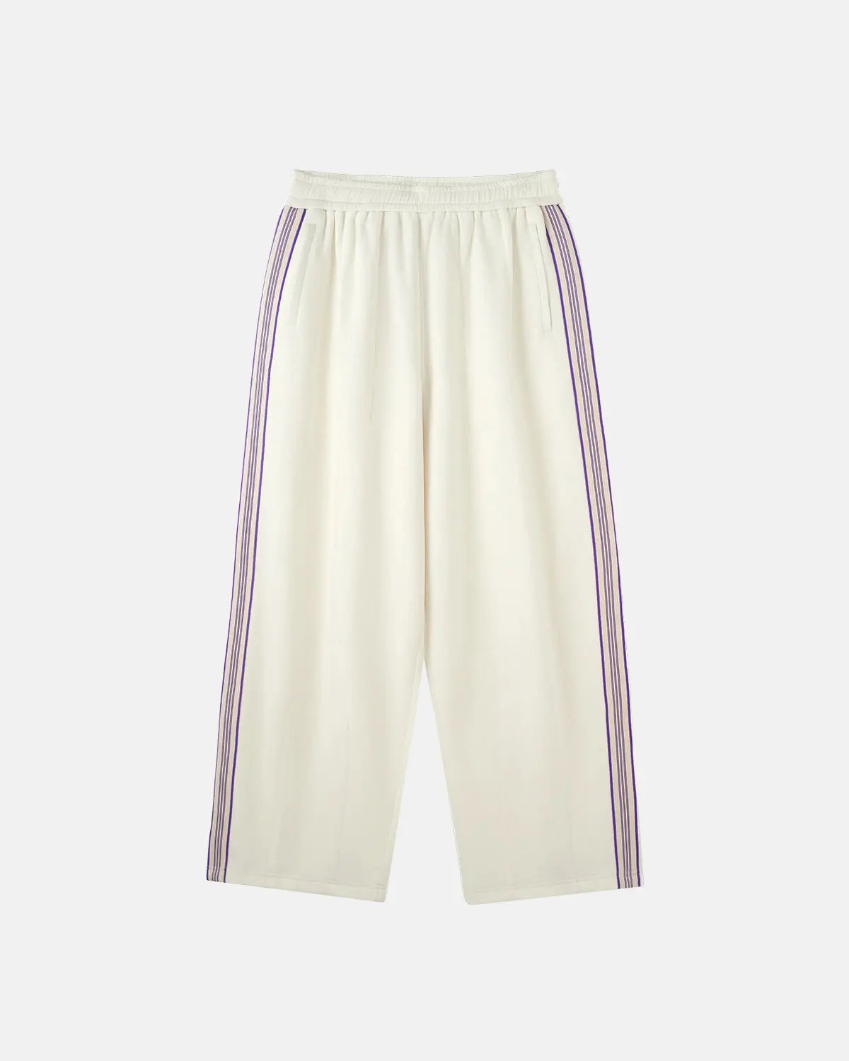 Inflation streetwear athleisure wide-leg baggy pants with relaxed fit and drawstring waist, displayed on a model.