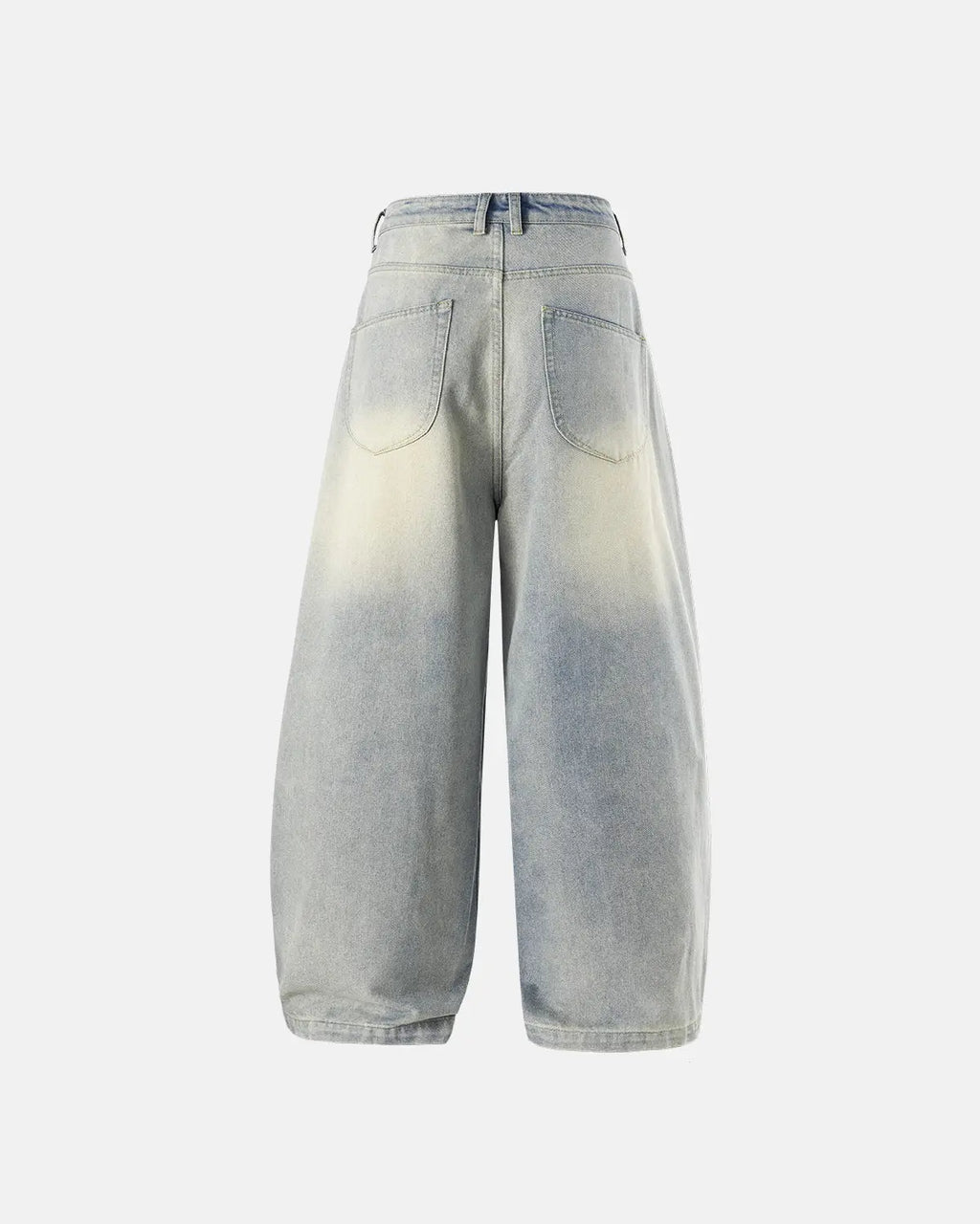 Acid washed super baggy jeans by INFLATION Streetwear, featuring a relaxed fit and distressed denim style.