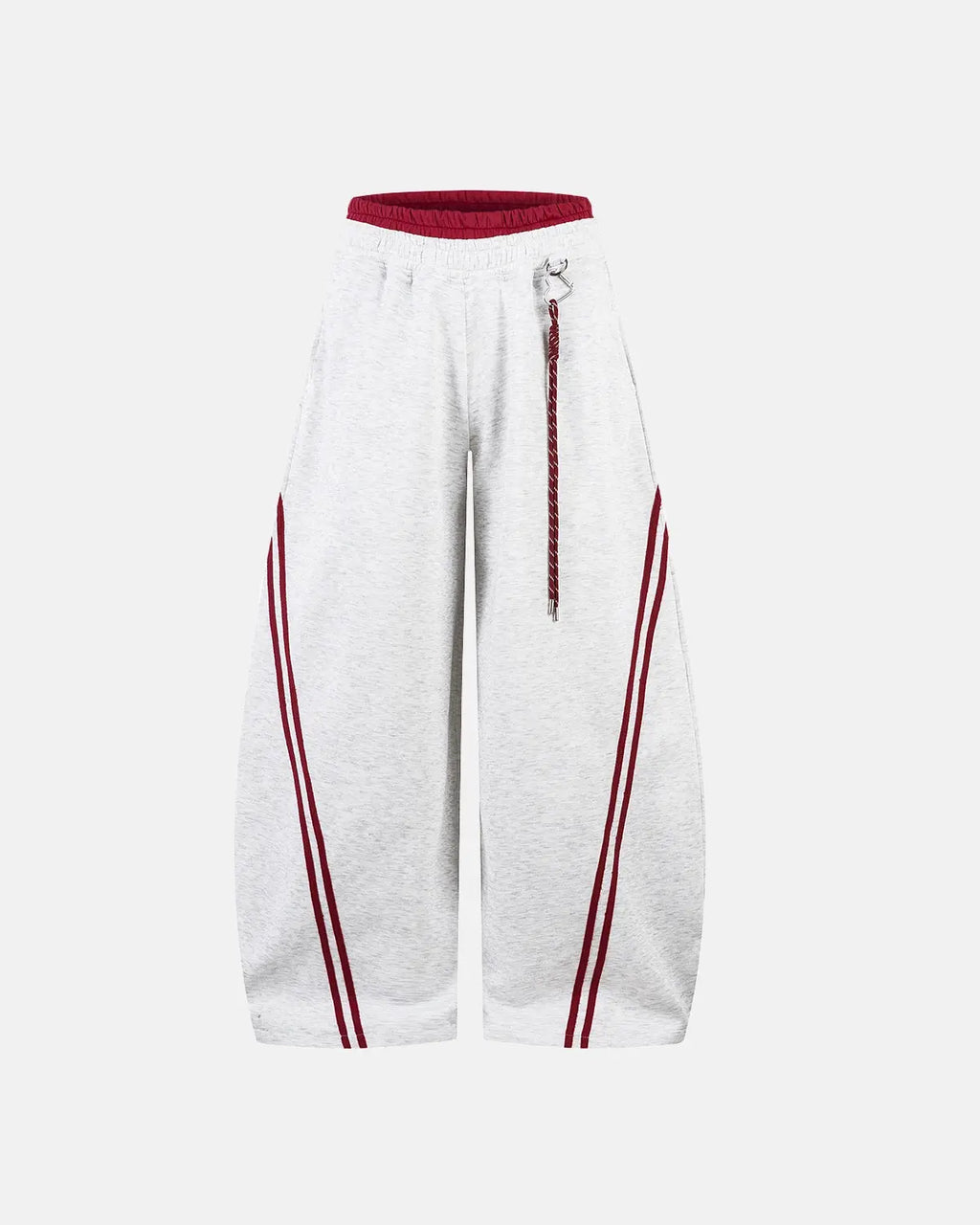 Grey striped baggy sweatpants from INFLATION Streetwear with a relaxed fit and casual style.