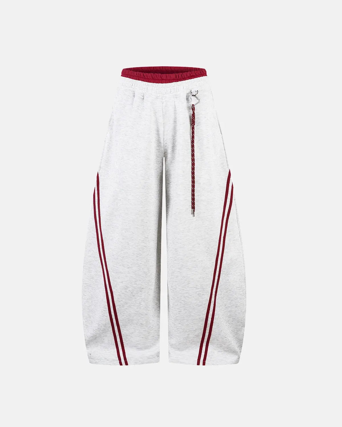 Grey striped baggy sweatpants from INFLATION Streetwear with a relaxed fit and casual style.
