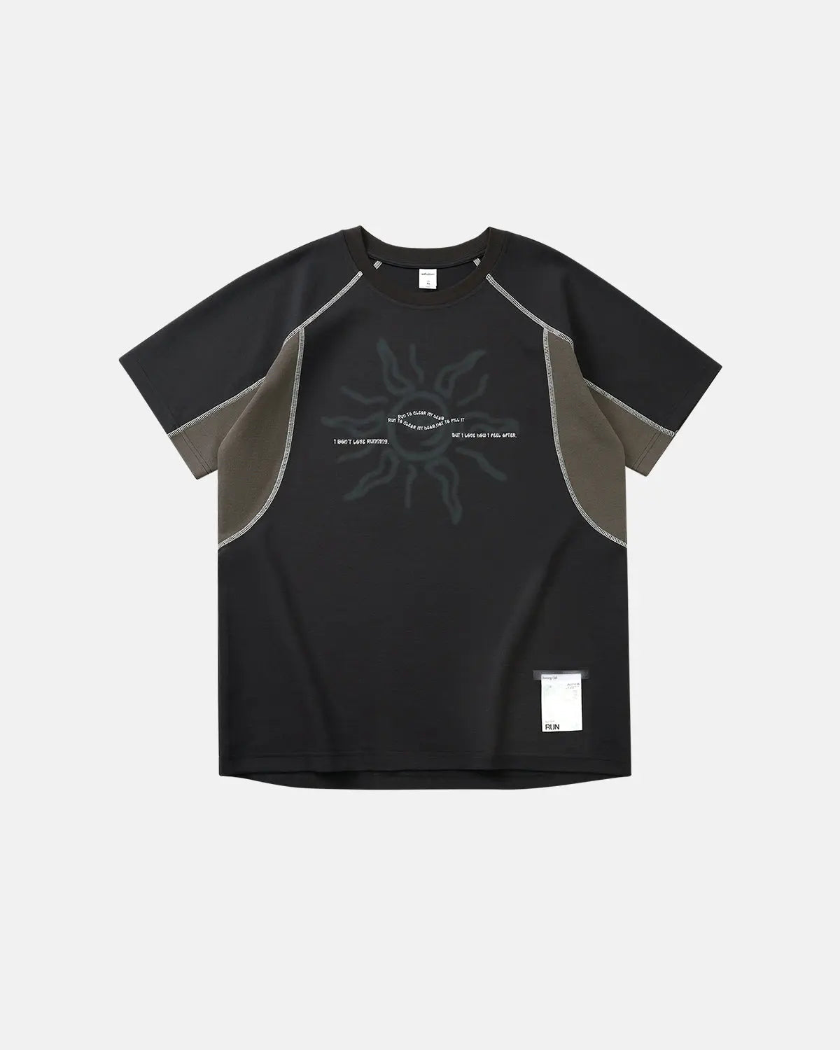 Inflation Streetwear Totem Graphic Patchwork T-shirt featuring bold patchwork design and colorful print, casual streetwear style.