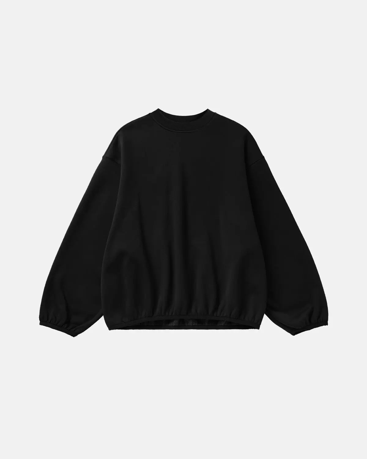 Inflation Streetwear premium boxy crewneck sweatshirt in black, featuring a relaxed fit and minimalist design.