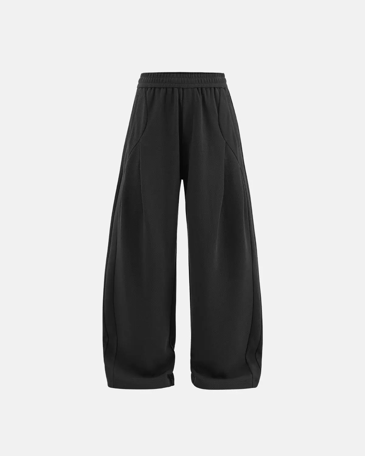 Deconstructed wide-leg sweatpants by INFLATION Streetwear featuring loose fit and casual style, shown in a relaxed pose.