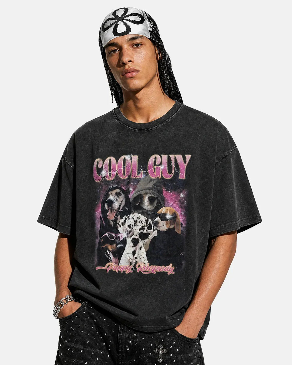 Graphic Washed T-Shirt by INFLATION featuring a stylish streetwear design with a faded graphic print on soft fabric.