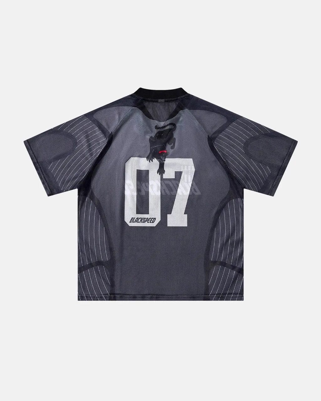 Inflation Athletic Panel Mesh Jersey T-shirt featuring breathable mesh fabric and sporty design, perfect for streetwear style.