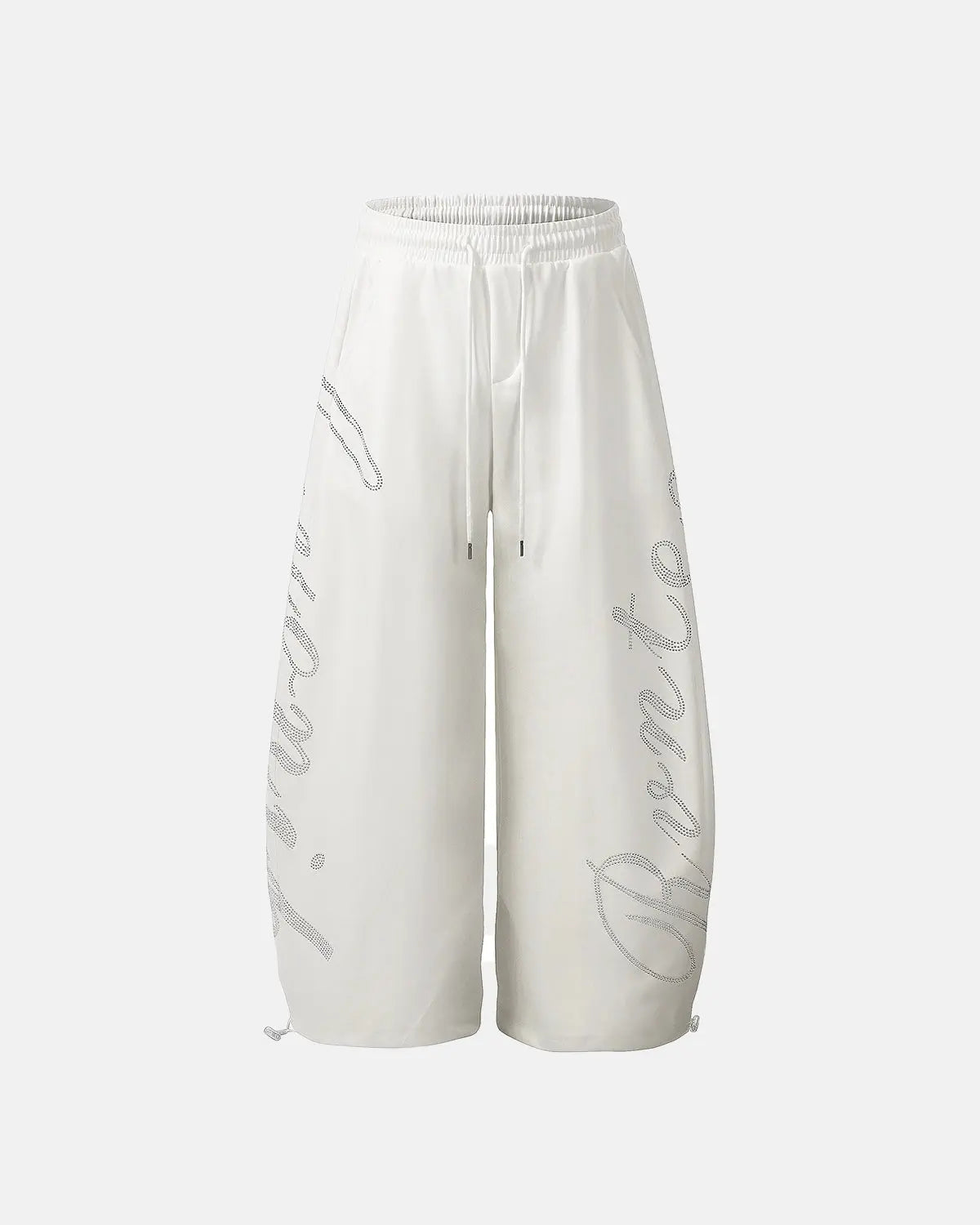 Inflation Streetwear rhinestone baggy joggers with sparkling rhinestone detailing and relaxed fit, stylish and comfortable.