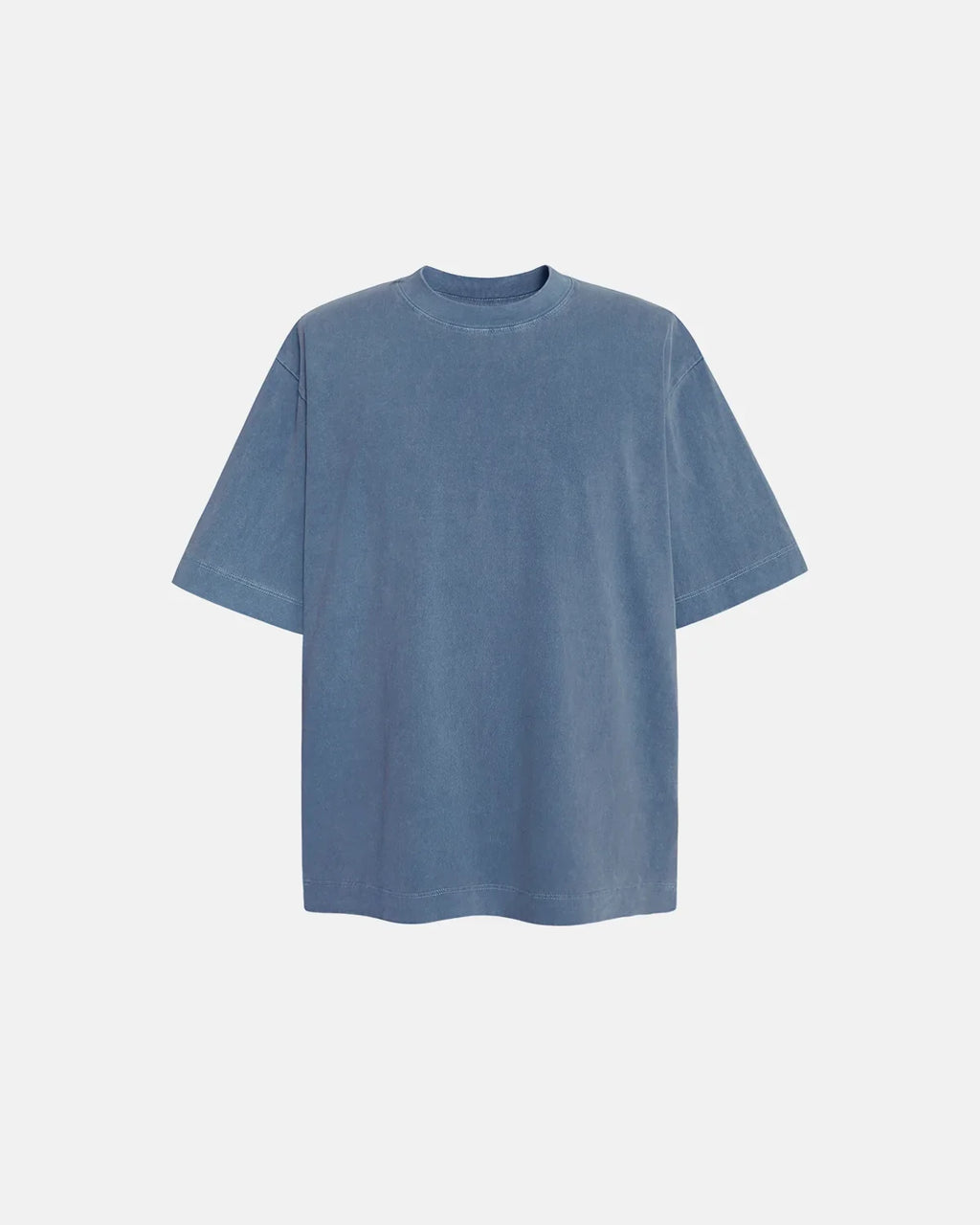 Acid washed cotton T-shirt by INFLATION featuring a relaxed fit and vintage-style fabric, displayed on a hanger.