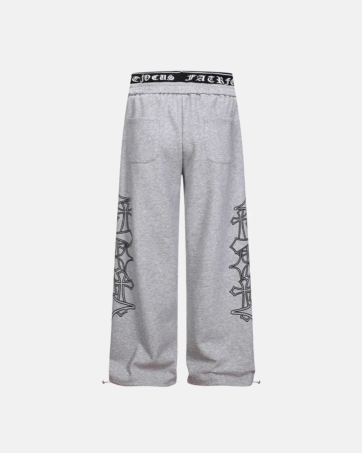 Gothic layered baggy sweatpants by INFLATION with dark style, loose fit, and layered design, perfect for streetwear fashion.