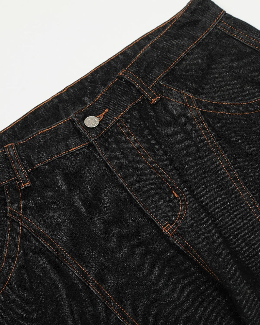 Black Super Barrel jeans by INFLATION, stylish pants featuring a relaxed fit with a tapered leg and modern streetwear design.