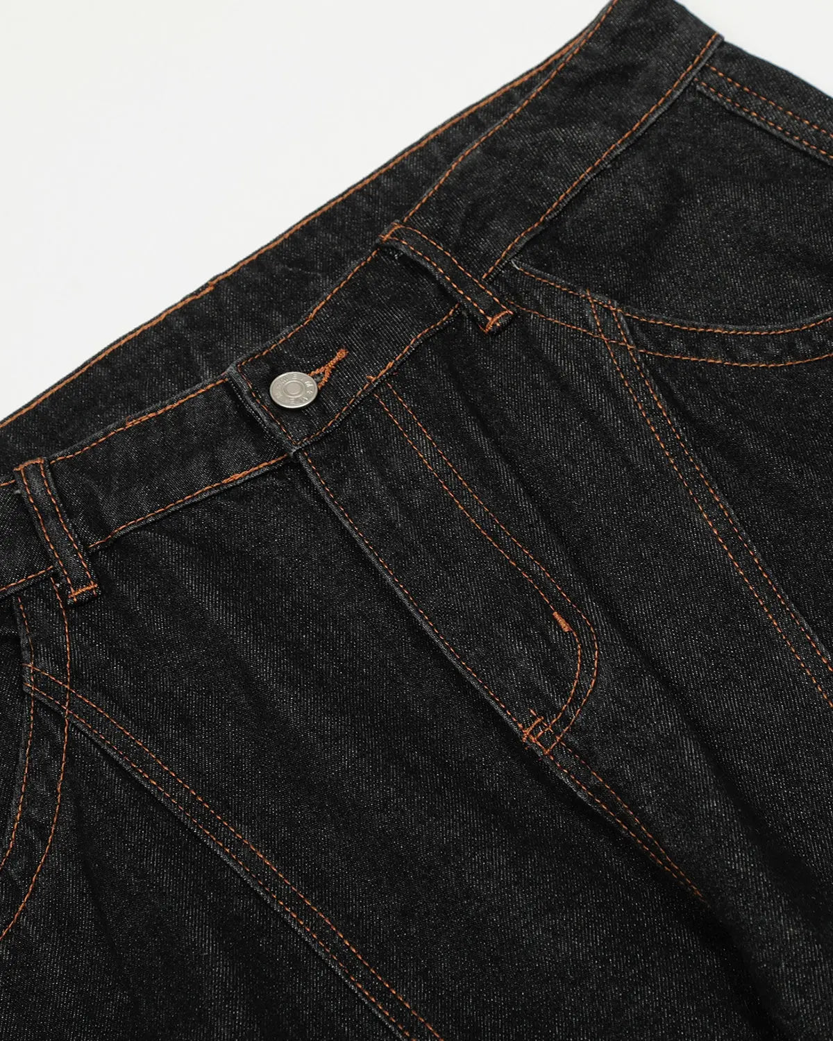 Black Super Barrel jeans by INFLATION, stylish pants featuring a relaxed fit with a tapered leg and modern streetwear design.