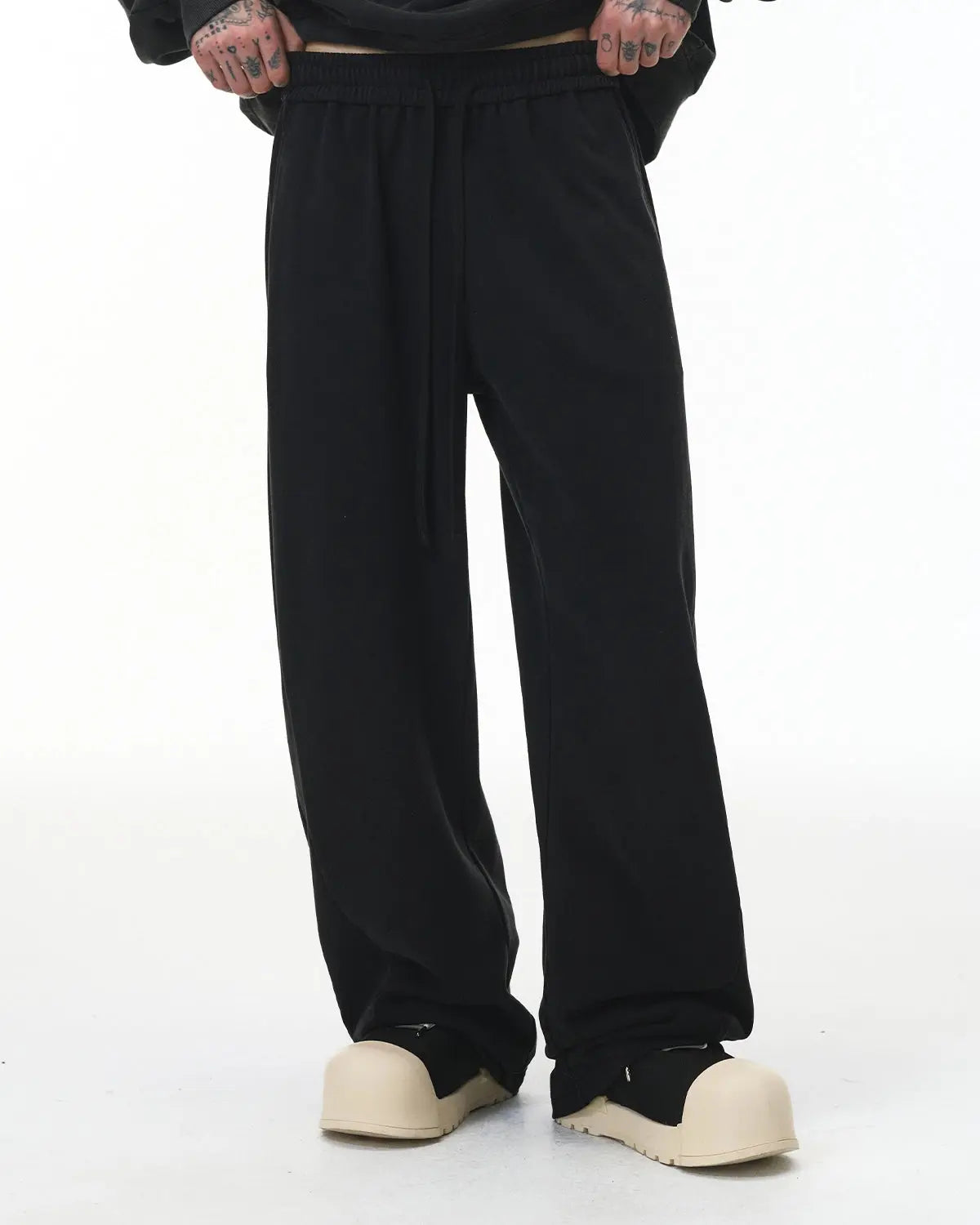 Inflation Streetwear Garment Wash French Terry straight-leg sweatpant with relaxed fit and soft fabric, shown laid flat.